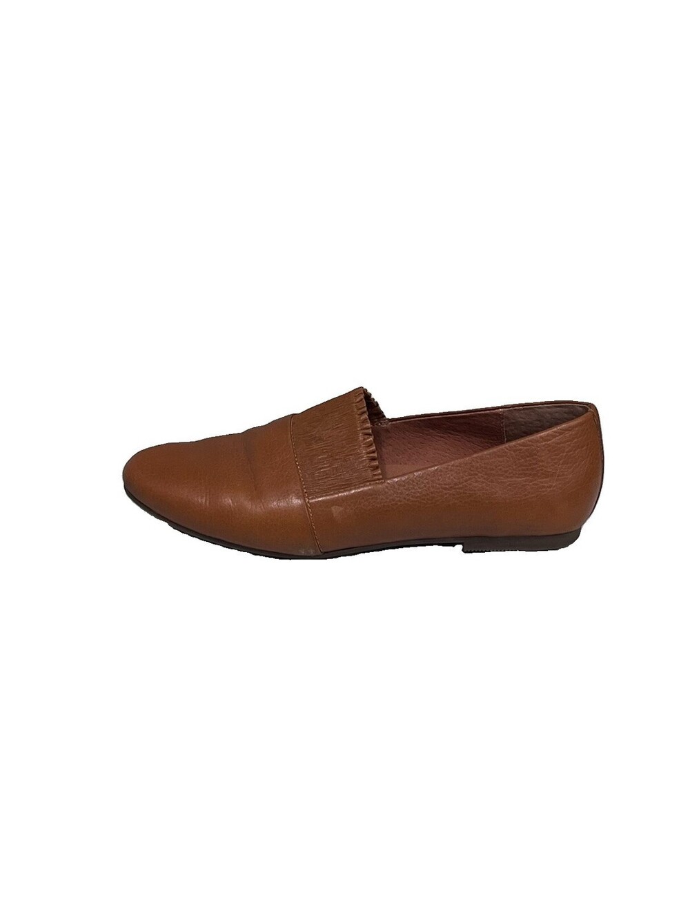 Gentle Souls Kenneth Cole Eugene Ruffle Leather Loafers 7.5 Cognac Brown Preppy